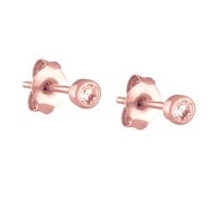 Morganite 3mm Tiny Stud Earrings Rose Gold 0.20 ct. Minimalist Blaze Bleu